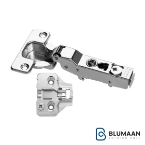 نمای نزدیک از لولا آرام بند استارپلاس فانتونی نیمه روکار کلیپسی با پایه 3D صلیبی A002، با کیفیت ساخت بالا و طراحی زیبا، مناسب برای درب‌های کابینت و کمد.