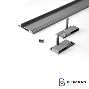 نمای نزدیک از لوازم اینر ریل دبل باکس اسلیم با فرانت آلومینیوم فانتونی، محصولی با طراحی مدرن و کاربردی برای نظم بخشیدن به کابینت و کشوهای آشپزخانه و منزل.