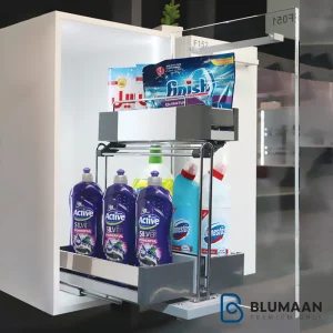 سوپر مواد شوینده زیر سینکی ریل از کف فانتونی با قابلیت آرام بند، یک راه حل ایده آل برای نظم دادن به فضای زیر سینک آشپزخانه شما.