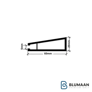 نمای نزدیک از پروفیل درب کمد فرنچ استایل مشکی فانتونی با طراحی زیبا و رنگ مات.