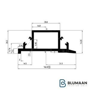 پروفیل هنگر شلف آلومینیومی دیواری دکوراتیو فانتونی با طراحی L فرم و نورپردازی