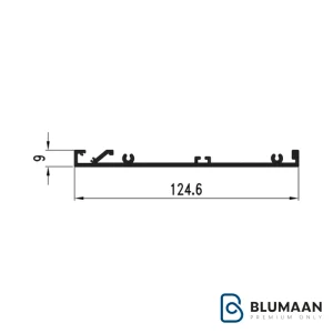 پروفیل آلومینیومی طبقه افقی با نورپردازی فانتونی، مناسب برای دکوراسیون داخلی مدرن.