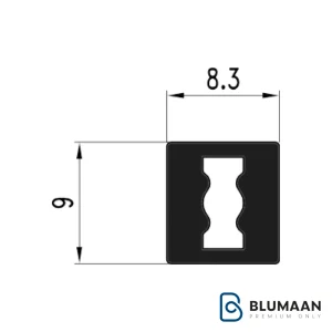 پروفیل آلومینیومی مستطیلی محافظ جلو طبقه افقی شلف ترکیبی دکوراتیو I265 - فانتونی با رنگ مشکی مات، مناسب برای دکوراسیون داخلی مدرن.