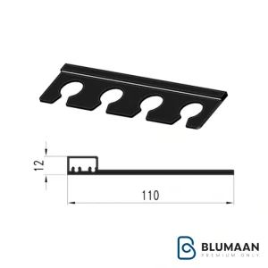 پروفیل آلومینیومی جای گیلاس افقی شلف ترکیبی دکوراتیو فانتونی با رنگ مشکی مات