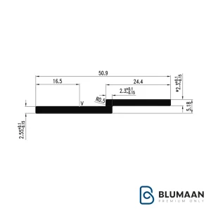 تصویر پروفیل هنگر شلف آلومینیومی دکوراتیو مدل T فرم فانتونی در رنگ مشکی مات