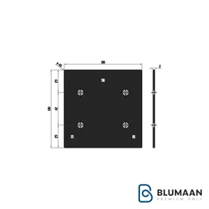 قاب درپوش شلف آلومینیومی دکوراتیو مدل T فرم I272 - فانتونی، با رنگ مشکی مات و طراحی زیبا.
