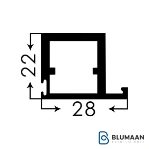 پروفیل عمودی درب کمد و کابینت مدل پرشین استایل I280 فانتونی با رنگ نوک مدادی مات، مناسب برای کمد دیواری و کابینت آشپزخانه.