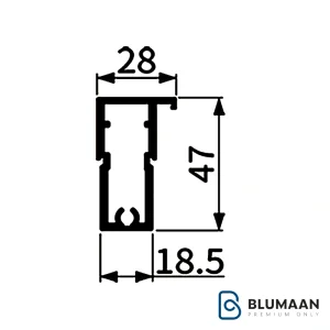 پروفیل افقی بالا و پایین درب کمد و کابینت مدل پرشین استایل I282 فانتونی با رنگ نوک مدادی مات