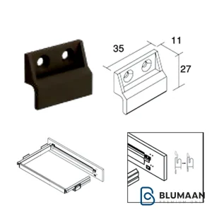 بست اتصال اکسسوری ریلی طرح ویبو فانتونی، با کیفیت بالا و طراحی زیبا برای اتصال انواع اکسسوری به درب های چوبی.