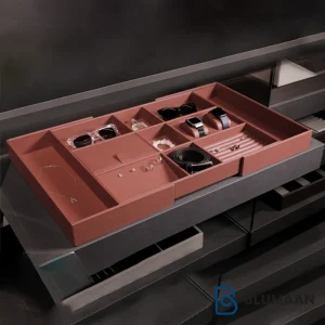 باکس چرمی مشبک کامپکت با قابلیت تغییر سایز فرنچ استایل - فانتونی - نمای دوم