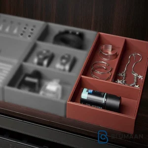 باکس چرمی ترکیبی چند منظوره فانتونی با طراحی شیک و کاربردی برای نظم دهی به وسایل شما.