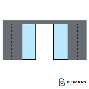 مکانیزم روف هنگ دو درب پروفیل آلومینیومی ساختمانی متقارن سینکرونایز - فانتونی - نمای دوم