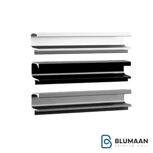 تصویر باکیفیت از دستگیره پروفیلی G فرم فانتونی در رنگ‌های سفید پودری، مشکی پودری و نوک مدادی پودری.