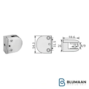 بست نگهدارنده شیشه مدل M330 A1 فانتونی با طراحی مدرن و مقاوم در برابر زنگ زدگی.