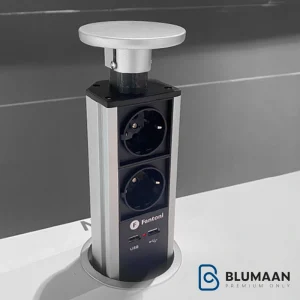 پریز برق استوانه ای دستی فانتونی N371 با طراحی شیک و دو پورت USB برای شارژ سریع.