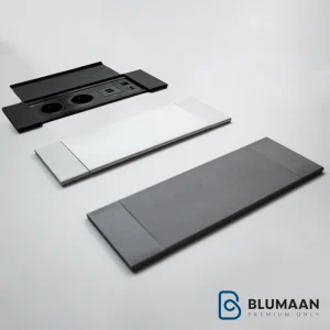 پریز برق مدل امریکن پلاس با درب فلپ از برند فانتونی، دارای پورت‌های USB، HDMI و شبکه.