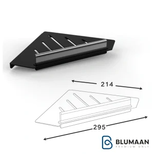 شلف حمام مثلث کنج فانتونی S008 با طراحی مدرن و رنگ مشکی مات برای حمام شما.