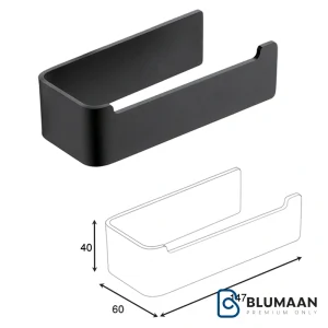 هولدر دستمال توالت یک طرفه باز چسبی S022 فانتونی با طراحی شیک و رنگ مشکی مات