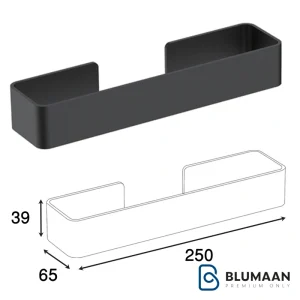 هولدر حوله دست رینگ بسته چسبی فانتونی مشکی مات، مناسب برای حمام و سرویس بهداشتی.