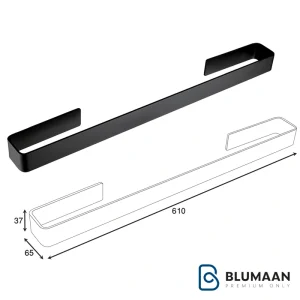 هولدر حوله دست رینگ بسته چسبی S025 - فانتونی با رنگ مشکی مات، مناسب برای حمام و سرویس بهداشتی.