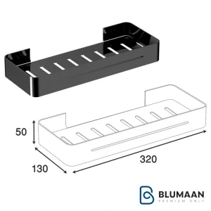 شلف حمام رینگ بسته یک طبقه پیچی فانتونی مشکی مات، مناسب برای حمام‌های مدرن و شیک.