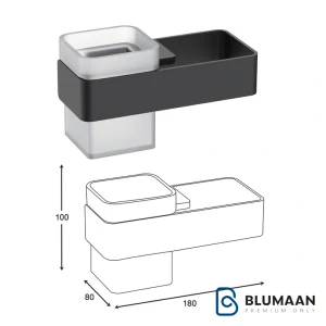 هولدر لیوانی جای مسواک و خمیر دندان و سشوار چسبی سرامیکی S029 فانتونی - بلومان