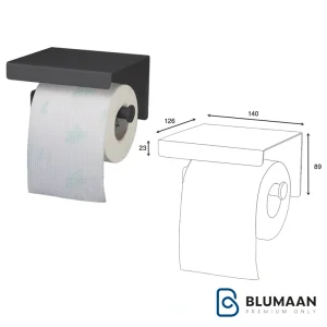 هولدر دستمال توالت چسبی فانتونی با رنگ مشکی مات و طراحی مدرن برای حمام و سرویس بهداشتی.