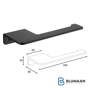عکس هولدر دستمال توالت فلت پیچی S052 فانتونی با رنگ مشکی مات