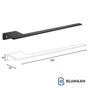 هولدر جای حوله دست پیچی فانتونی مشکی مات، یک اکسسوری شیک و کاربردی برای سرویس بهداشتی شما.