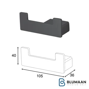 هولدر آویز لباس و حوله فانتونی S062 مشکی مات، طراحی شیک و کاربردی برای نظم‌دهی به حمام و اتاق خواب.
