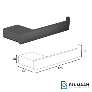 هولدر دستمال توالت پیچی S063 فانتونی با رنگ مشکی مات، مناسب برای انواع سرویس های بهداشتی.