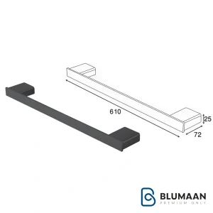 هولدر جای حوله دست پیچی فانتونی S064 با طراحی شیک و رنگ مشکی مات، یک اکسسوری حمام ایده‌آل برای نظم بخشیدن به حوله‌های دست شما.