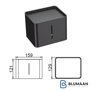 تصویر جای دستمال کاغذی پیچی دیواری S302 فانتونی با رنگ مشکی مات.