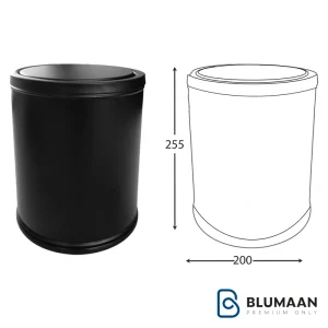 سطل سرویس بهداشتی گرد درب الاکلنگی فانتونی مشکی مات