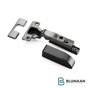 تصویر لولای 107 درجه آرامبند کاوردار ملونی، محصولی باکیفیت و زیبا برای کابینت.