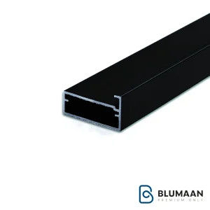 پروفیل شیشه لبه دار 7126 ملونی با رنگ مشکی مات و طراحی مدرن برای انواع پروژه‌های شیشه‌ای.