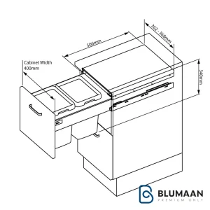 سطل 2 مخزنه ریلی آرام‌بند 9003 - ملونی - نمای دوم