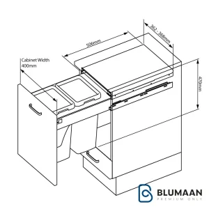 سطل 2 مخزنه ریلی آرام‌بند 9004 - ملونی - نمای دوم