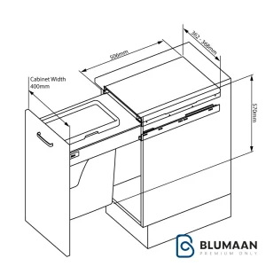 سطل تک مخزنه ریلی آرام‌بند 9005 ملونی با طراحی زیبا و کاربردی برای آشپزخانه.