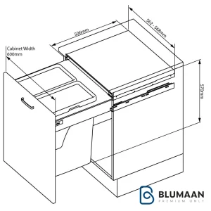 سطل زباله 2 مخزنه ریلی آرامبند ملونی، مناسب برای آشپزخانه شما.