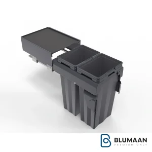 سطل زباله 2 مخزنه ریلی آرام بند ملونی Max Bin، مناسب برای آشپزخانه مدرن.