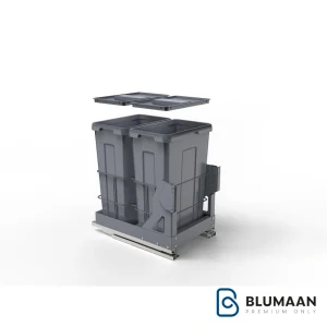 سطل 2 مخزنه ریل از کف آرامبند 9026 ملونی، با طراحی مدرن و ریل آرامبند برای استفاده در آشپزخانه.