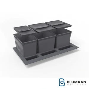 سطل 3 مخزنه داخل کشو 9038 ملونی Easy Fit، محصولی با طراحی کاربردی و باکیفیت برای تفکیک زباله در آشپزخانه.