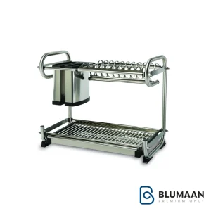 آبچکان رومیزی دو طبقه استیل ملونی، محصولی باکیفیت و زیبا برای نظم‌دهی به آشپزخانه.