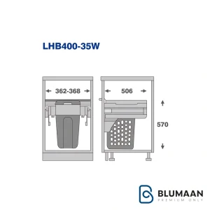 سبد البسه چرک ریلی آرام‌بند 9150 - ملونی - نمای دوم