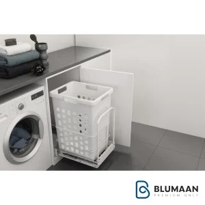 سبد البسه چرک کف ریل آرام‌بند ملونی با طراحی زیبا و کاربردی برای نظم‌دهی به لباس‌های چرک در منزل.