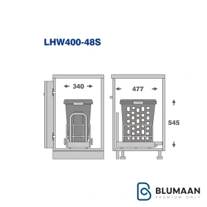 سبد البسه چرک کف ریل آرام‌بند 9154 - ملونی - نمای دوم