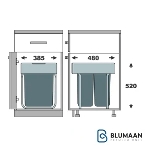 سطل 2 مخزنه ریلی آرام‌بند 9212 - ملونی - نمای دوم