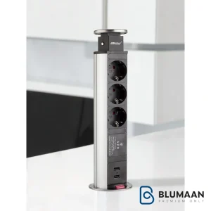 پریز توکار استیل 10006 - ملونی - نمای دوم