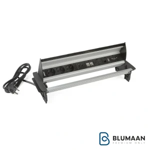 پریز توکار رومیزی اداری 10040 ملونی با طراحی مدرن و پورت‌های متنوع برای استفاده در محیط کار و منزل.